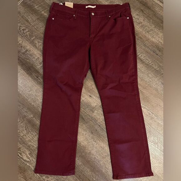 Levi's Plus Classic Straight Jeans Windsor Wine- Size 20W - Picture 4 of 13
